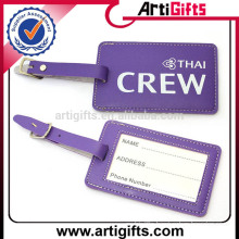 Good quality embossed leather luggage tag